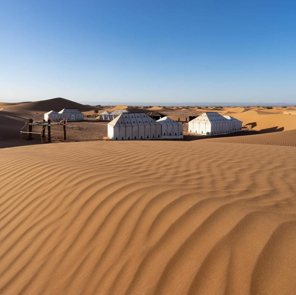 Morocco camping in the desert